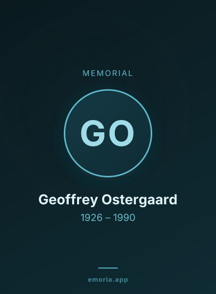 Memorial portrait of Geoffrey Ostergaard