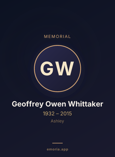 Memorial portrait of Geoffrey Owen Whittaker
