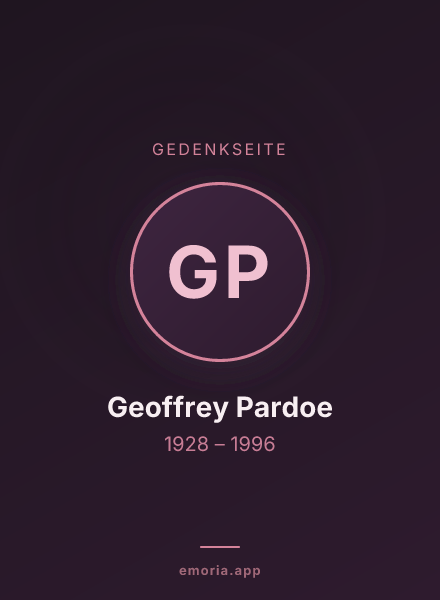 Gedenkportrait von Geoffrey Pardoe