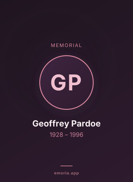 Memorial portrait of Geoffrey Pardoe