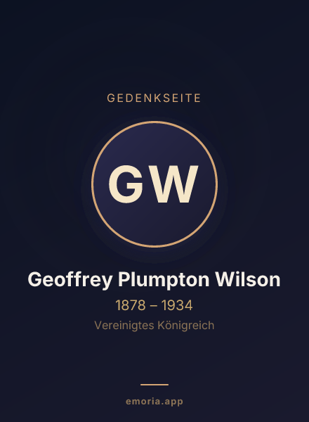 Gedenkportrait von Geoffrey Plumpton Wilson