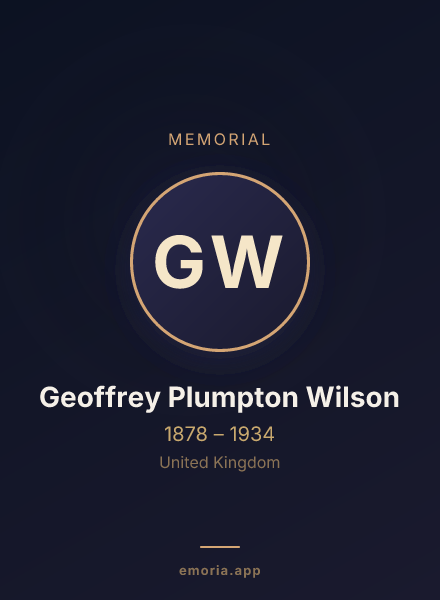 Memorial portrait of Geoffrey Plumpton Wilson