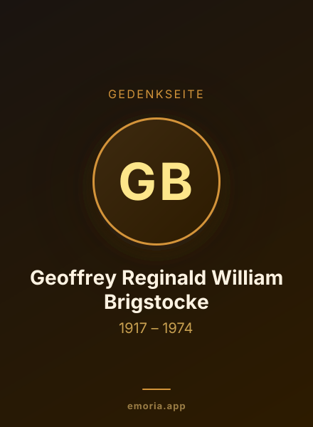 Gedenkportrait von Geoffrey Reginald William Brigstocke