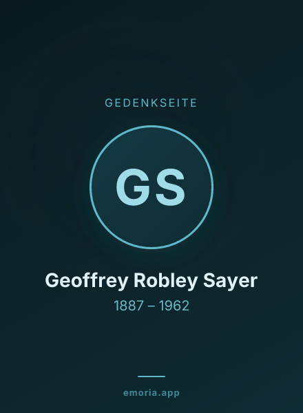 Gedenkportrait von Geoffrey Robley Sayer