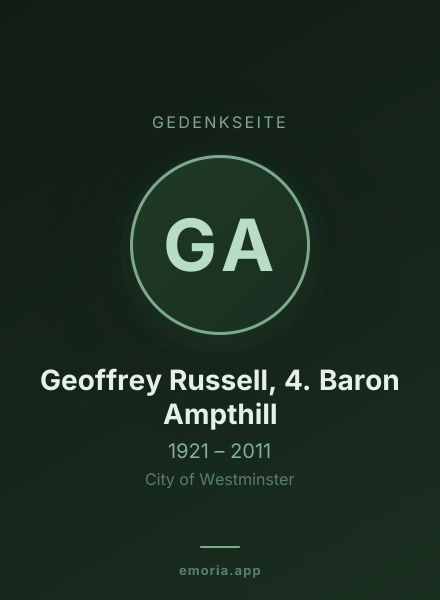 Gedenkportrait von Geoffrey Russell, 4. Baron Ampthill