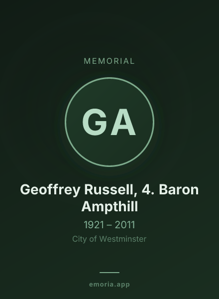 Memorial portrait of Geoffrey Russell, 4. Baron Ampthill
