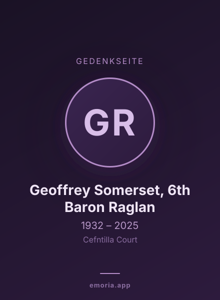 Gedenkportrait von Geoffrey Somerset, 6th Baron Raglan