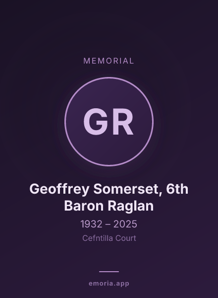 Memorial portrait of Geoffrey Somerset, 6th Baron Raglan