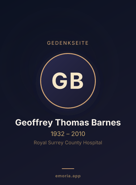 Gedenkportrait von Geoffrey Thomas Barnes