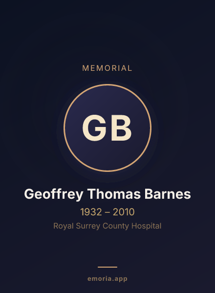 Memorial portrait of Geoffrey Thomas Barnes