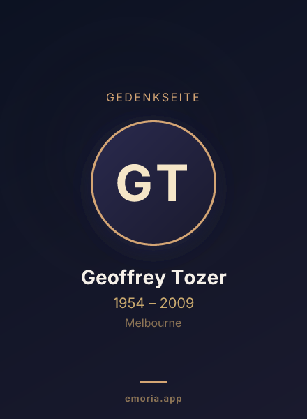 Gedenkportrait von Geoffrey Tozer