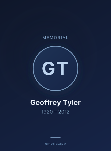 Memorial portrait of Geoffrey Tyler