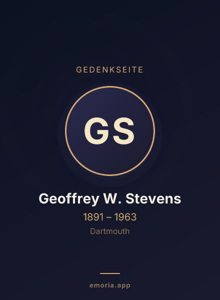 Gedenkportrait von Geoffrey W. Stevens