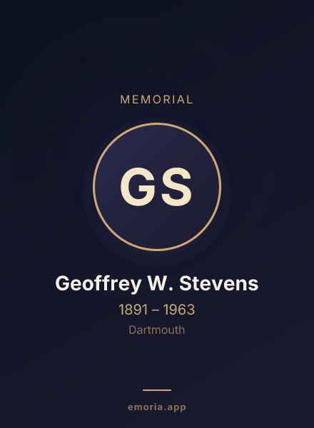 Memorial portrait of Geoffrey W. Stevens