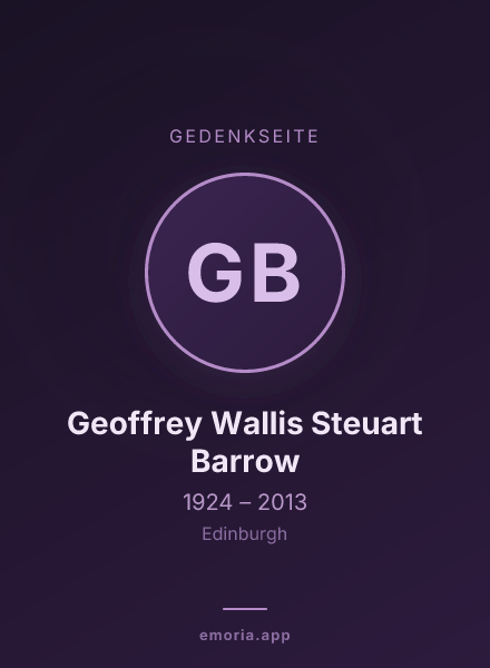 Gedenkportrait von Geoffrey Wallis Steuart Barrow