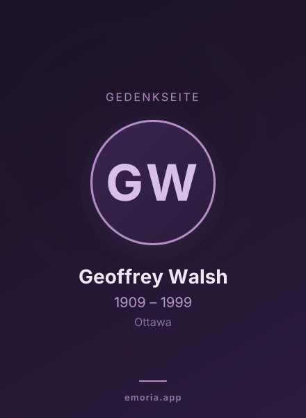 Gedenkportrait von Geoffrey Walsh