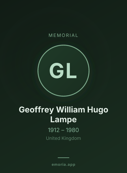 Memorial portrait of Geoffrey William Hugo Lampe