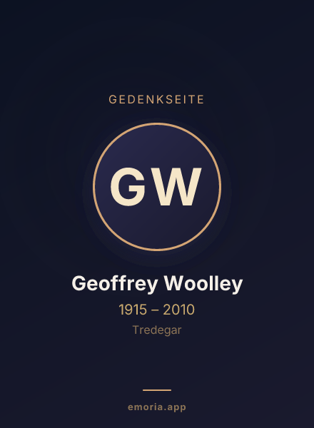 Gedenkportrait von Geoffrey Woolley