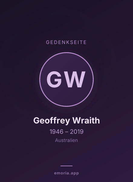 Gedenkportrait von Geoffrey Wraith