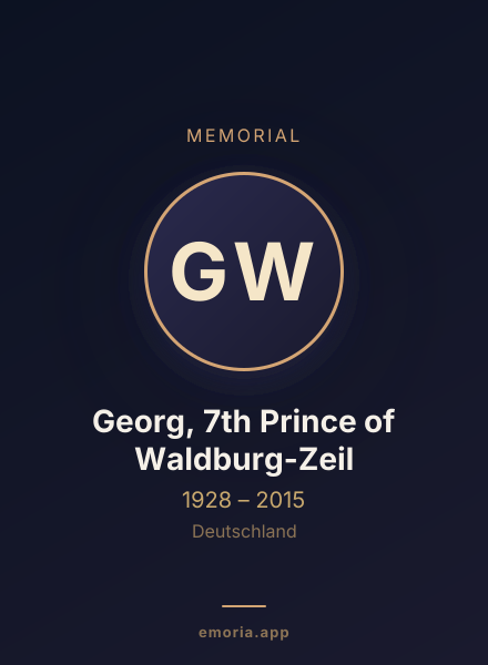 Memorial portrait of Georg, 7th Prince of Waldburg-Zeil