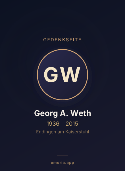 Gedenkportrait von Georg A. Weth