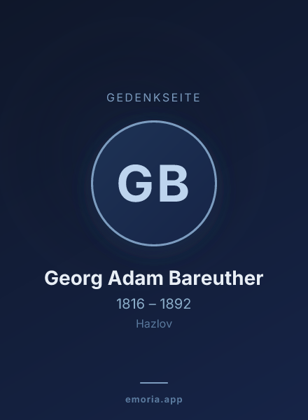 Gedenkportrait von Georg Adam Bareuther