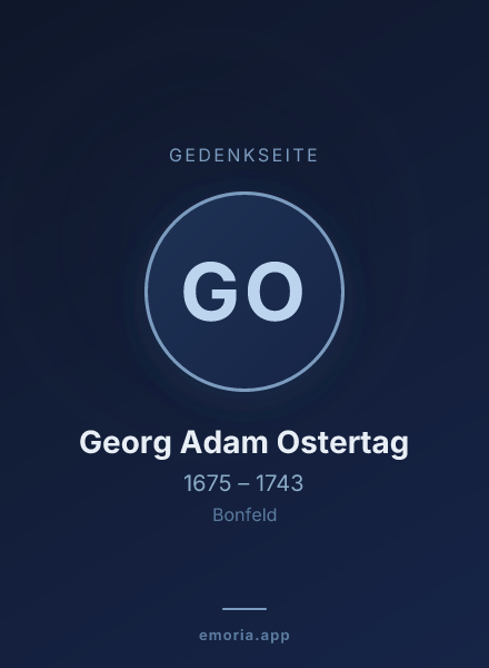 Gedenkportrait von Georg Adam Ostertag