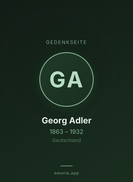 Gedenkportrait von Georg Adler