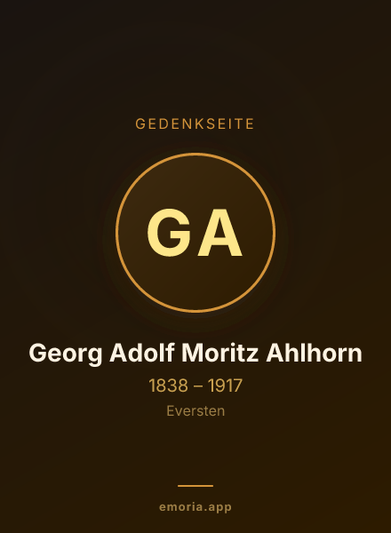 Gedenkportrait von Georg Adolf Moritz Ahlhorn