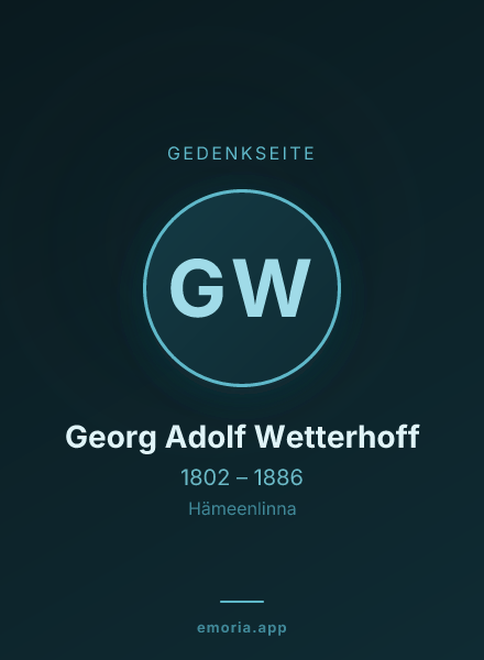 Gedenkportrait von Georg Adolf Wetterhoff