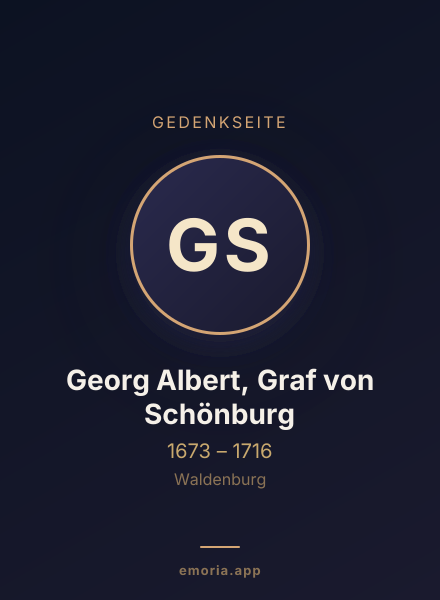 Gedenkportrait von Georg Albert, Graf von Schönburg