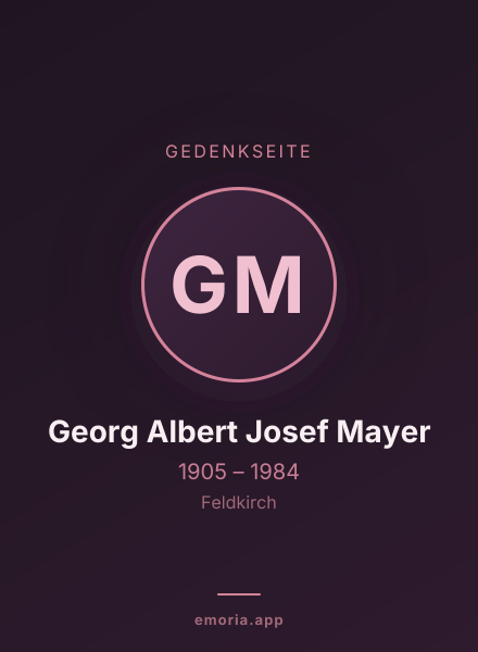 Gedenkportrait von Georg Albert Josef Mayer