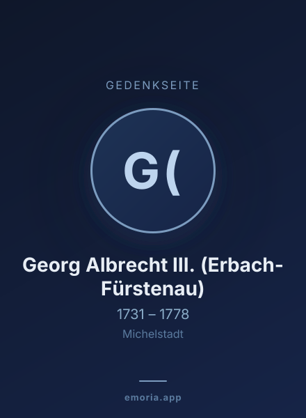 Gedenkportrait von Georg Albrecht III. (Erbach-Fürstenau)