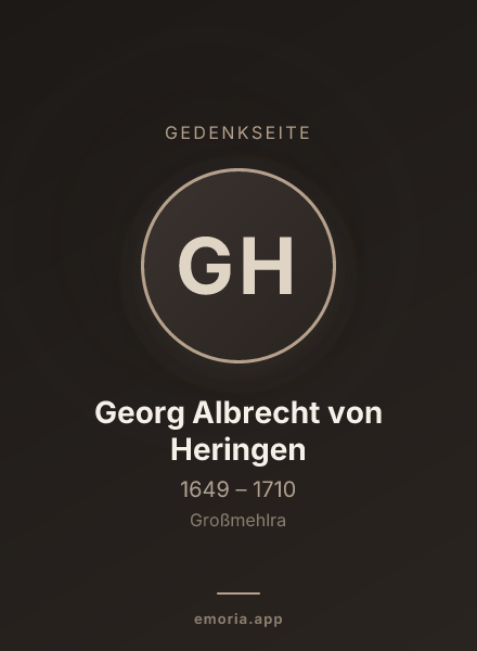 Gedenkportrait von Georg Albrecht von Heringen