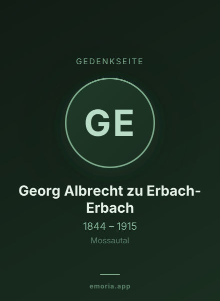 Gedenkportrait von Georg Albrecht zu Erbach-Erbach