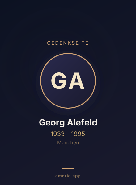 Gedenkportrait von Georg Alefeld