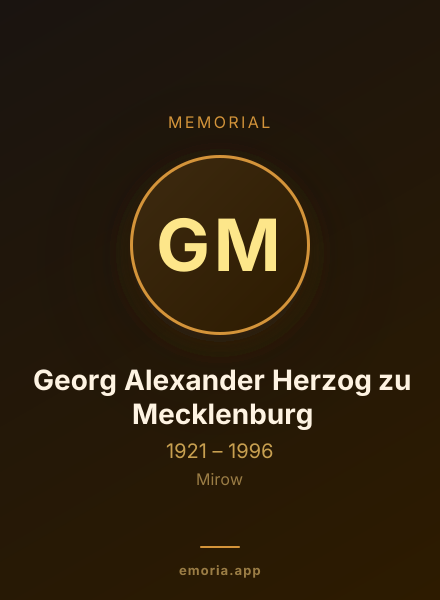 Memorial portrait of Georg Alexander Herzog zu Mecklenburg