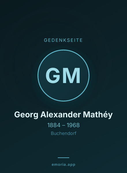 Gedenkportrait von Georg Alexander Mathéy