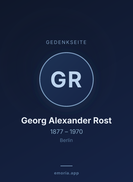 Gedenkportrait von Georg Alexander Rost