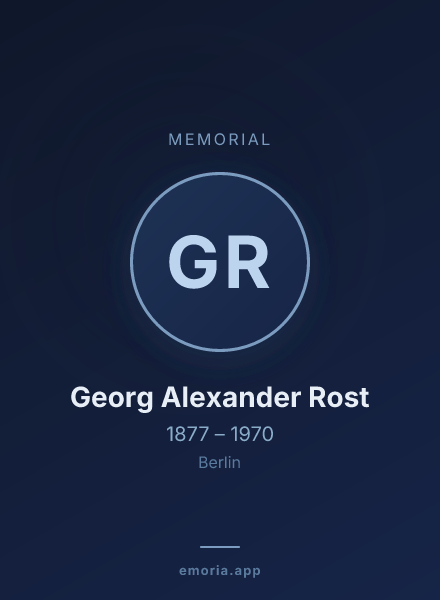 Memorial portrait of Georg Alexander Rost