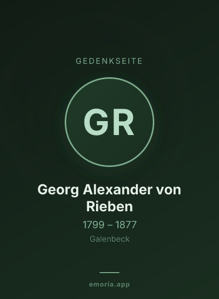 Gedenkportrait von Georg Alexander von Rieben