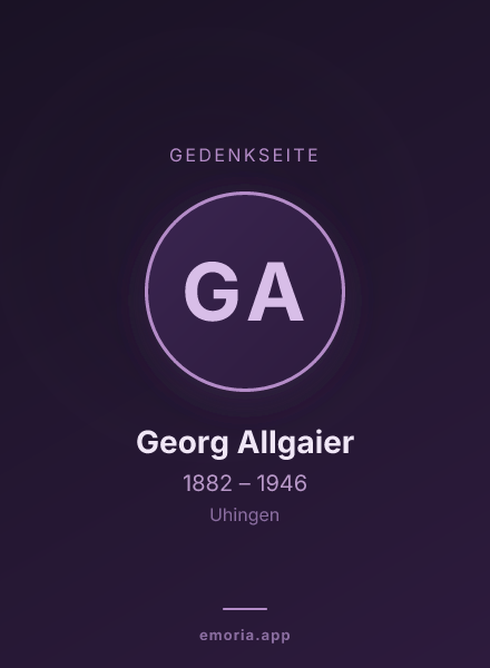 Gedenkportrait von Georg Allgaier