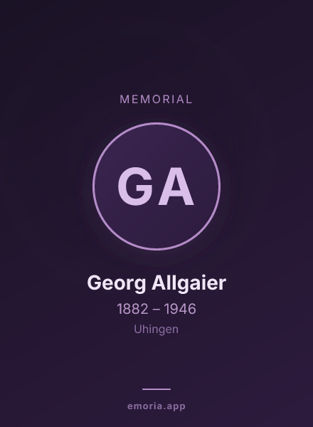 Memorial portrait of Georg Allgaier