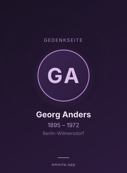 Gedenkportrait von Georg Anders