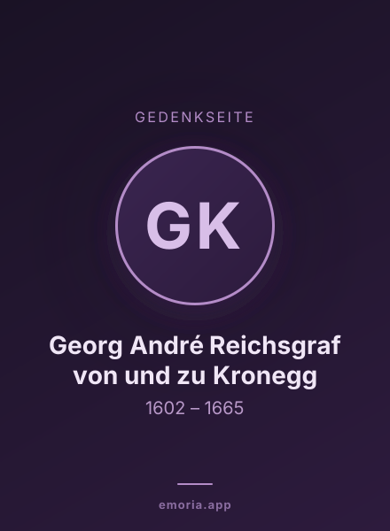 Gedenkportrait von Georg André Reichsgraf von und zu Kronegg