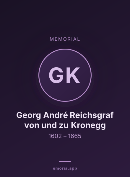 Memorial portrait of Georg André Reichsgraf von und zu Kronegg
