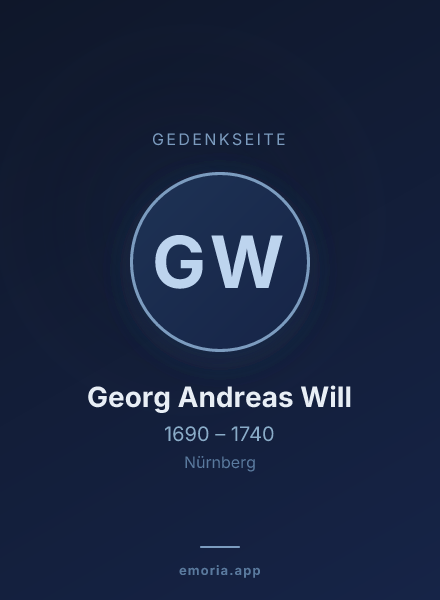 Gedenkportrait von Georg Andreas Will