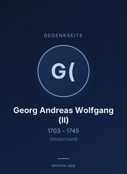 Gedenkportrait von Georg Andreas Wolfgang (II)