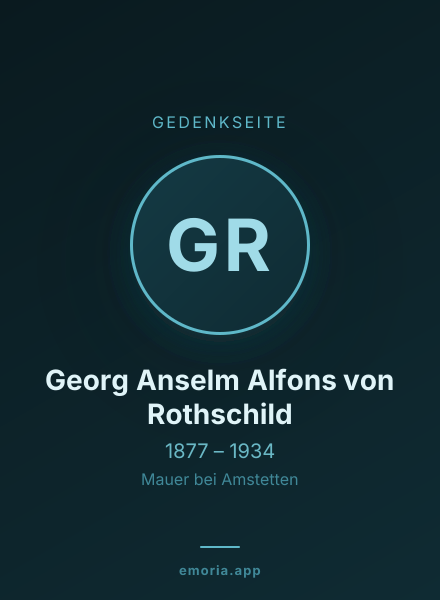 Gedenkportrait von Georg Anselm Alfons von Rothschild