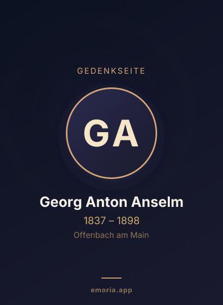 Gedenkportrait von Georg Anton Anselm